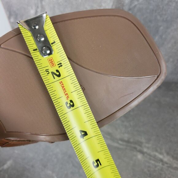 Marc Fisher Sandals Womens 11 M Melita Brown Slip on Strappy Slip-On Block Heels - Picture 11 of 11